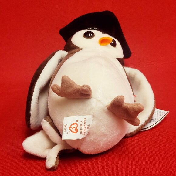 Ty Beanie Babies Wise The Graduation Owl1998 Animal Plush Stuff Toy - Picture 4 of 13